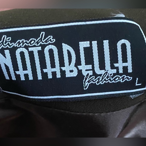 Ladies Luxury moss green coat by Natabella - size L - Picture 4 of 9